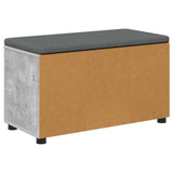 Hall Bench with Cushion with Door Concrete Grey 80 x 38 x 46 cm 891483