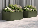Retaining Wall 50 x 50 x 50 cm Steel Olive Green 8015233