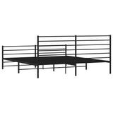 Metal Bed Frame without Mattress with Footboard Black 180x200cm 352341