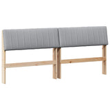 Upholstered Headboard Light Grey 180 cm Solid Pine Wood 879214