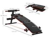 Sit Up Bench Core Workout Adjustable Thigh Support Foldable for Home Gym w/ Arm Pulling Rope Black T3398P349202