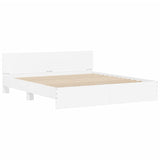 Bed Frame White Engineered wood, Plywood Super King Bed Frame 3207588
