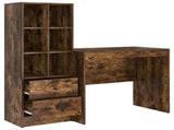 Desk with Drawer with Shelf with Storage 2 pcs Smoked Oak 3337365