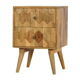 Pineapple Carve 2 Drawer Bedside IN270