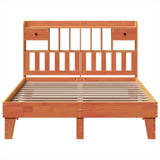 Bed Frame without Mattress Wax Brown 150x200 cm King Size Solid Wood Pine 3308842