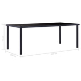 ZNTS Dining Table Black 200x100x75 cm Tempered Glass 281856