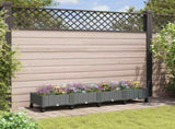 Garden Planter with Wheels Light Grey 160 x 40 x 33 cm PP 3423131