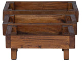 Plant Stand 3 pcs Brown 35 x 35 x 12 cm Mahogany Wood 42012382