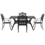 Garden Dining Set 5 pcs Black Aluminium 3334661