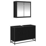 Bathroom Furniture Set 2 pcs Black Oak Engineered Wood 3402359