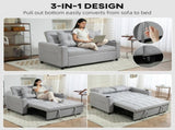 Two-Seater Pull-Out Sofa Bed - Light Grey T3398P344482