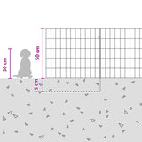Garden Fence with Stakes 48 pcs 55 x 50 cm Mesh Silver 3438047