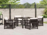 Garden Dining Set 5 pcs Brown Powder-Coated Steel 3380657