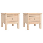 ZNTS Side Tables 2 pcs 40x40x39 cm Solid Wood Pine 813785