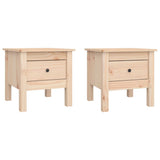 ZNTS Side Tables 2 pcs 40x40x39 cm Solid Wood Pine 813785