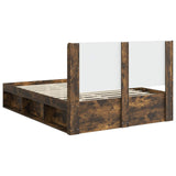 Bed Frame with Storage and Headboard Smoked Oak 120 x 190 cm 3413881