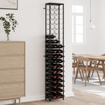 ZNTS Wine Rack for 57 Bottles Black 34x18x200 cm Wrought Iron 358366