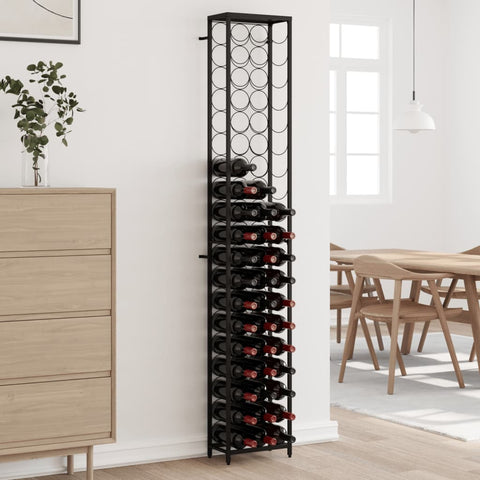 ZNTS Wine Rack for 57 Bottles Black 34x18x200 cm Wrought Iron 358366