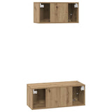 TV Cabinet Set Wall-mounted 2 pcs Artisan Oak Engineered Wood 3393383