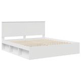 Bed Frame with Headboard White 180 x 200 cm Solid Pine Wood 3409318