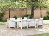 Garden Dining Set 9 pcs White Polypropylene 3378584