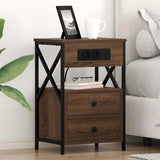 Bedside Cabinet Brown Oak 40 x 31 x 60 cm Engineered Wood 859468