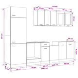 Kitchen Unit Lyon 8 pcs Black Oak Engineered Wood 3445843