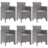Garden Dining Set 7 pcs Light Grey Polt rattan 3378569