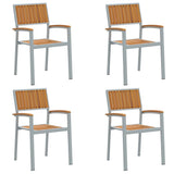 Stacking Chair 4 pcs Brown Solid Acacia Wood Stackable 4010629