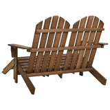 Garden Chair Brown Solid Fir Wood 2-seater Detachable 315911