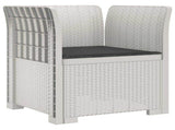 1-Seater Armchair with Cushion Rattan Look PP White 8011861