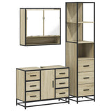 3 Piece Bathroom Furniture Set Sonoma Oak Engineered Wood 3301171
