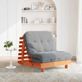 Futon Sofa Bed with Mattress Wax Brown 80x206x11 cm Solid Wood Pine 846758