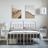 Metal Bed Frame without Mattress with Footboard White 150x200cm 353704