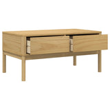 ZNTS Coffee Table FLORO Wax Brown 99x55.5x45 cm Solid Pine Wood 374017