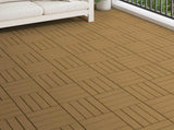 Decking Tile 3D Design 11 pcs Teak 30 x 30 cm WPC 42046682