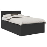 Bed Frame with Headboard Black 120 x 200 cm Engineered Wood 3408600