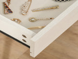 Elegant Dressing Table, with Round Mirror, 80 x 40 x 123 cm - White T3398P329491