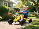 Pedal Go Kart for Kids 2-5 Years, with Silent EVA Wheels, Metal Frame, Yellow T3398P378921