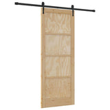 Sliding Door ORKDAL Natural and Black 83 x 211 cm 3333730