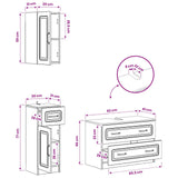 3 Piece Bathroom Cabinet Set UTRECHT Concrete Grey 3417813