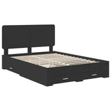 Bed Frame with Headboard Black 150 x 200 cm Engineered Wood 3412768