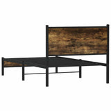 Metal Bed Frame without Mattress Smoked Oak 100x200 cm 4007809