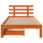 ZNTS Bed Frame with Drawers without Mattress Wax Brown 75x190 cm Small Single 3302020