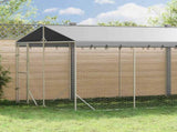 Outdoor Dog Kennel with Roof Silver 3x9x2.5 m Galvanised Steel 3190490