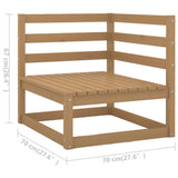 ZNTS 6 Piece Garden Lounge Set Honey Brown Solid Pinewood 3075687