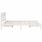 Bed Frame White 140 x 190 cm Solid Pine Wood 872381