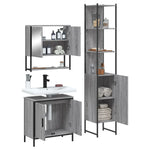 ZNTS 3 Piece Bathroom Furniture Set Grey Sonoma Engineered Wood 3214683