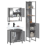 ZNTS 3 Piece Bathroom Furniture Set Grey Sonoma Engineered Wood 3214683