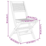 Folding Garden Chair Set of 2 Natural Wood Solid Teak Wood Medium 362761